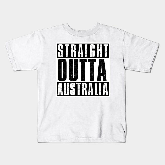 STRAIGHT OUTTA AUSTRALIA Kids T-Shirt by Simontology